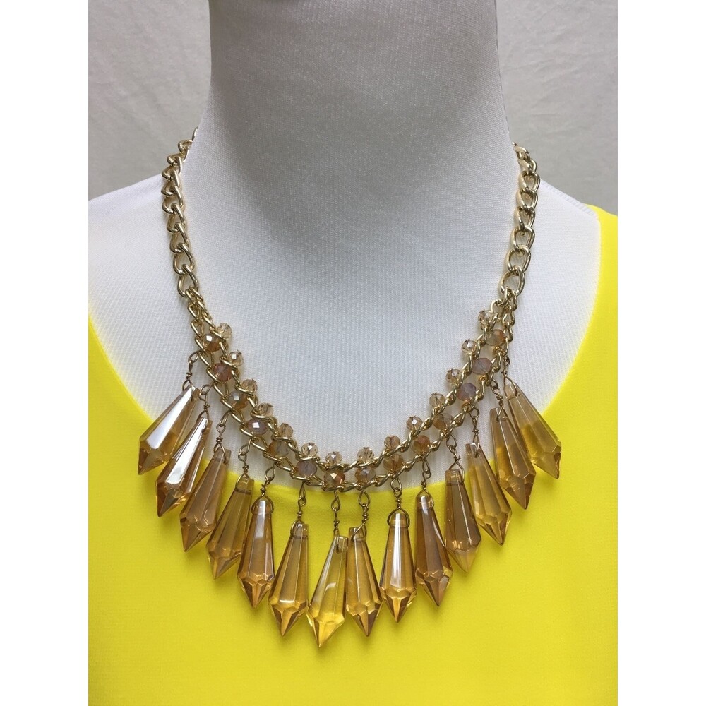 Bay to Baubles Women's‎ Necklace Carabella Crystal Chandelier Gold-Tone NWT
